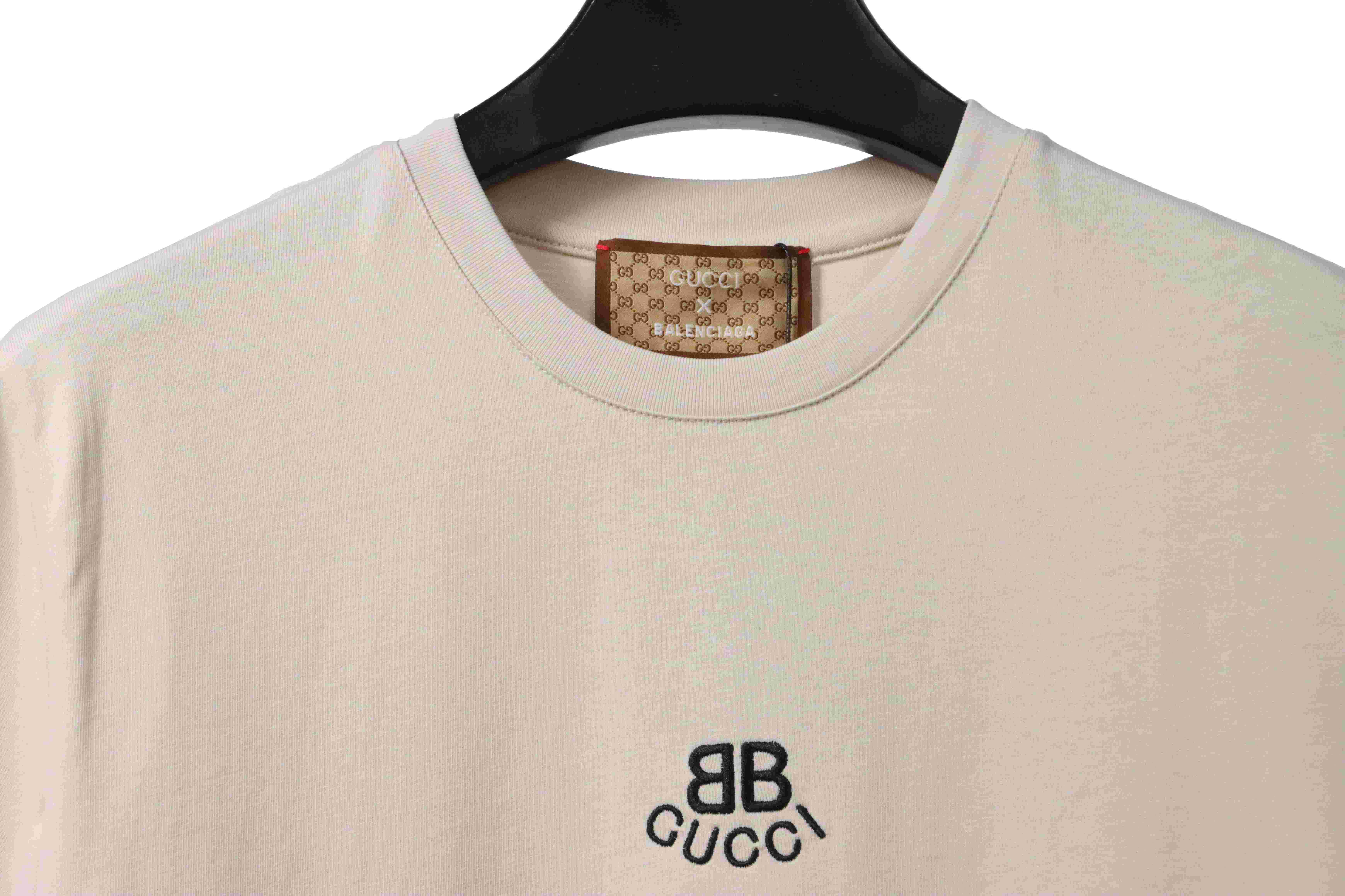 Gucci and Balenciaga double LOGO embroidered short sleeves