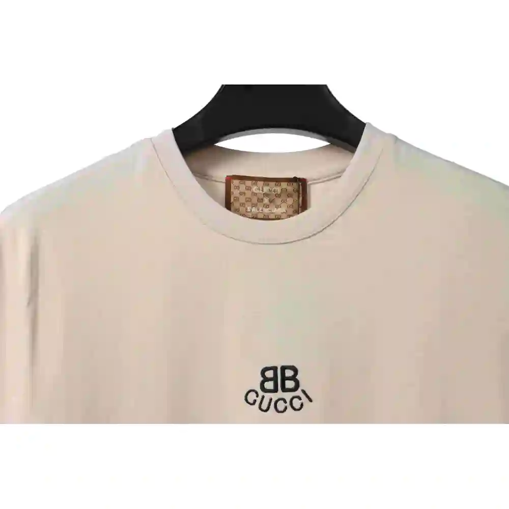 Gucci and Balenciaga double LOGO embroidered short sleeves