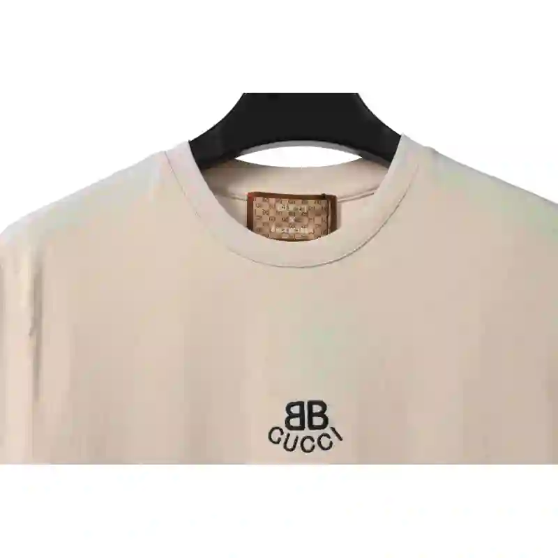 Gucci and Balenciaga double LOGO embroidered short sleeves
