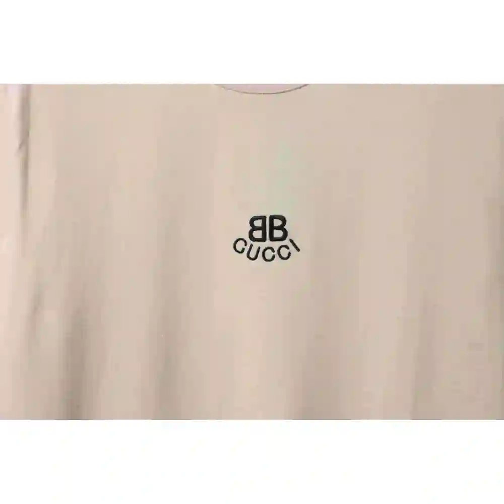 Gucci and Balenciaga double LOGO embroidered short sleeves