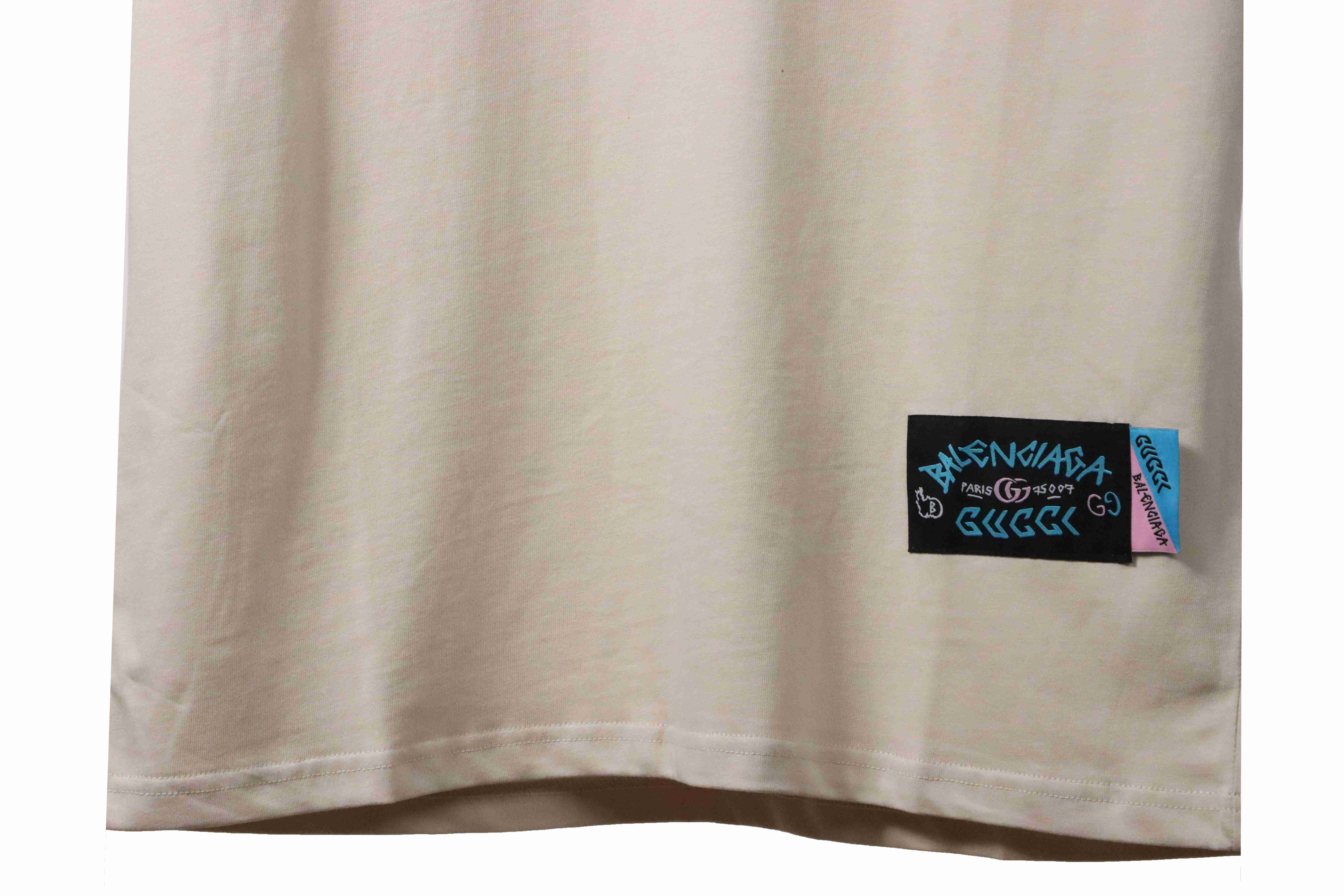 Gucci and Balenciaga double LOGO embroidered short sleeves