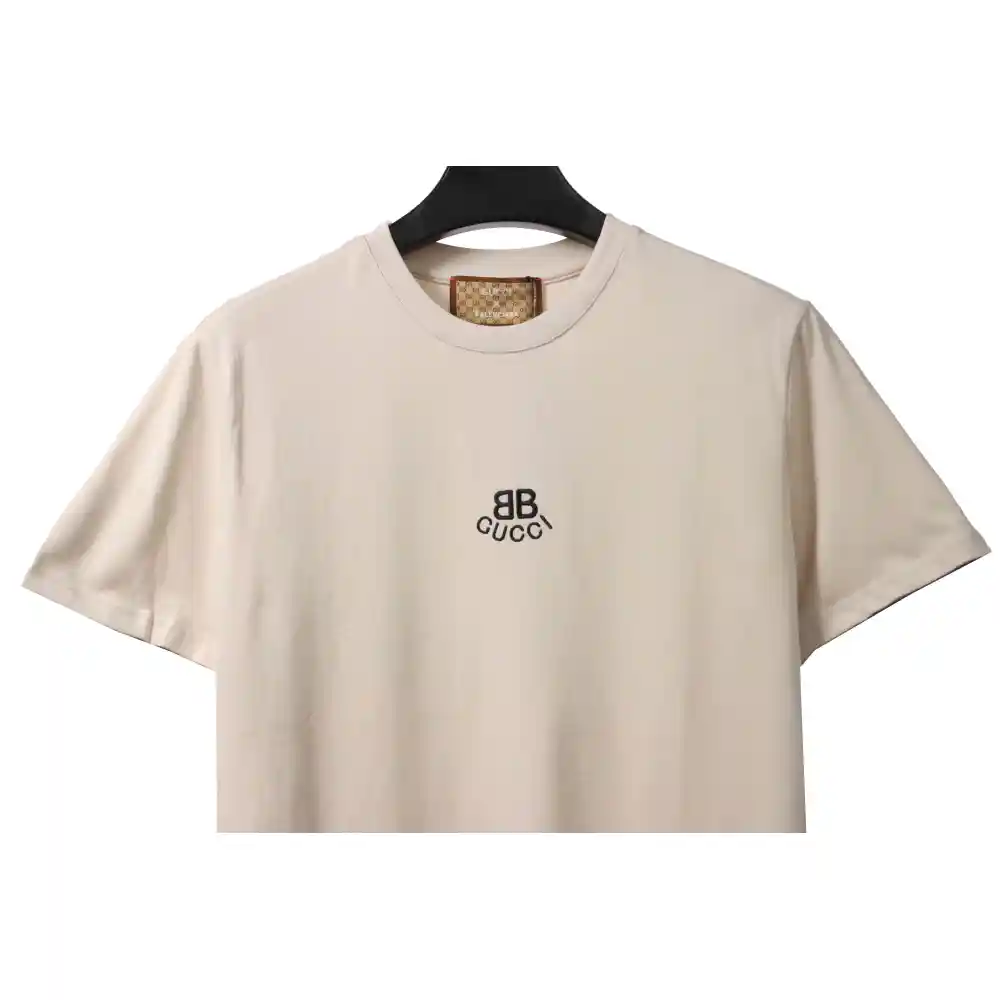 Gucci and Balenciaga double LOGO embroidered short sleeves