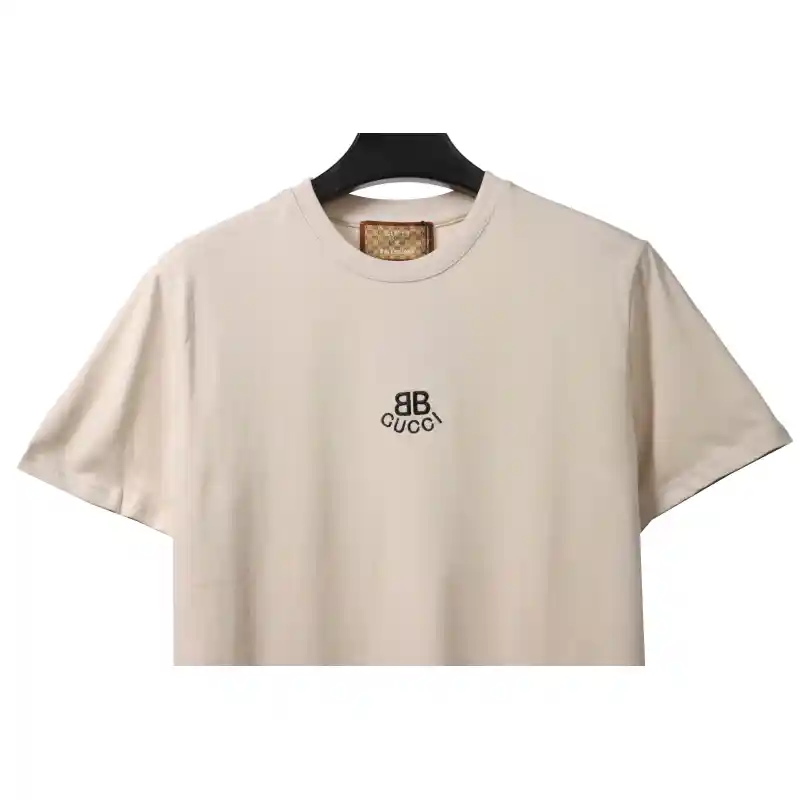 Gucci and Balenciaga double LOGO embroidered short sleeves