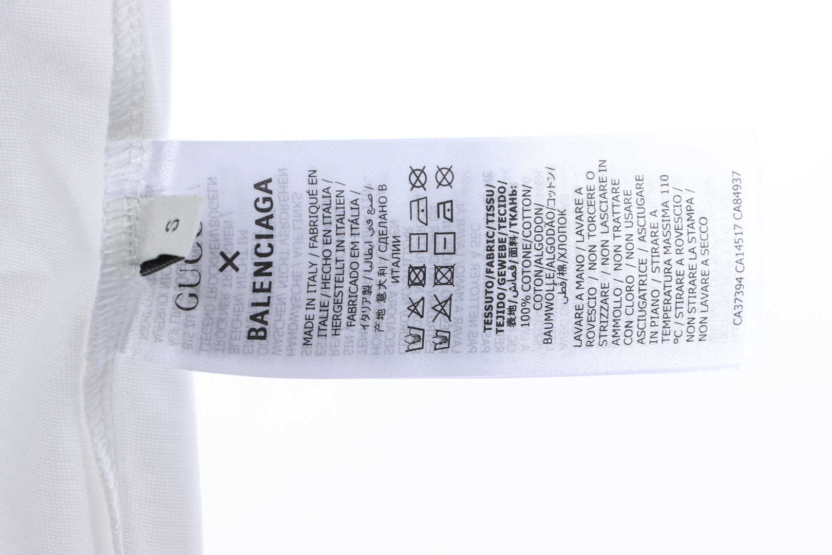 Gucci and Balenciaga embroidered graffiti print short sleeves  White