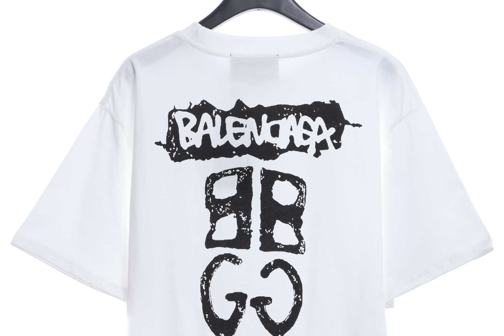 Gucci and Balenciaga embroidered graffiti print short sleeves  White