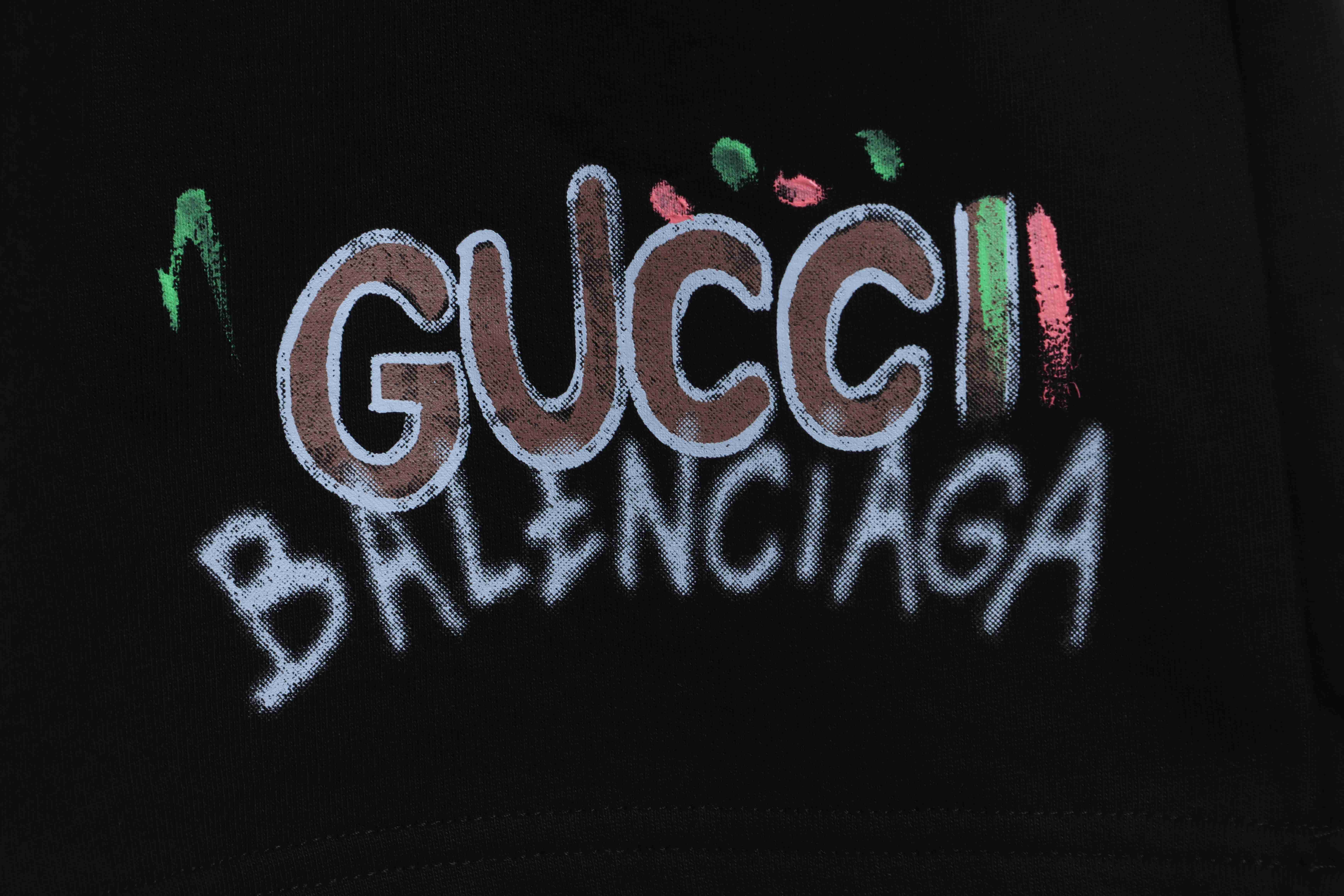 Gucci and Balenciaga hand-painted printed shorts (special offer)