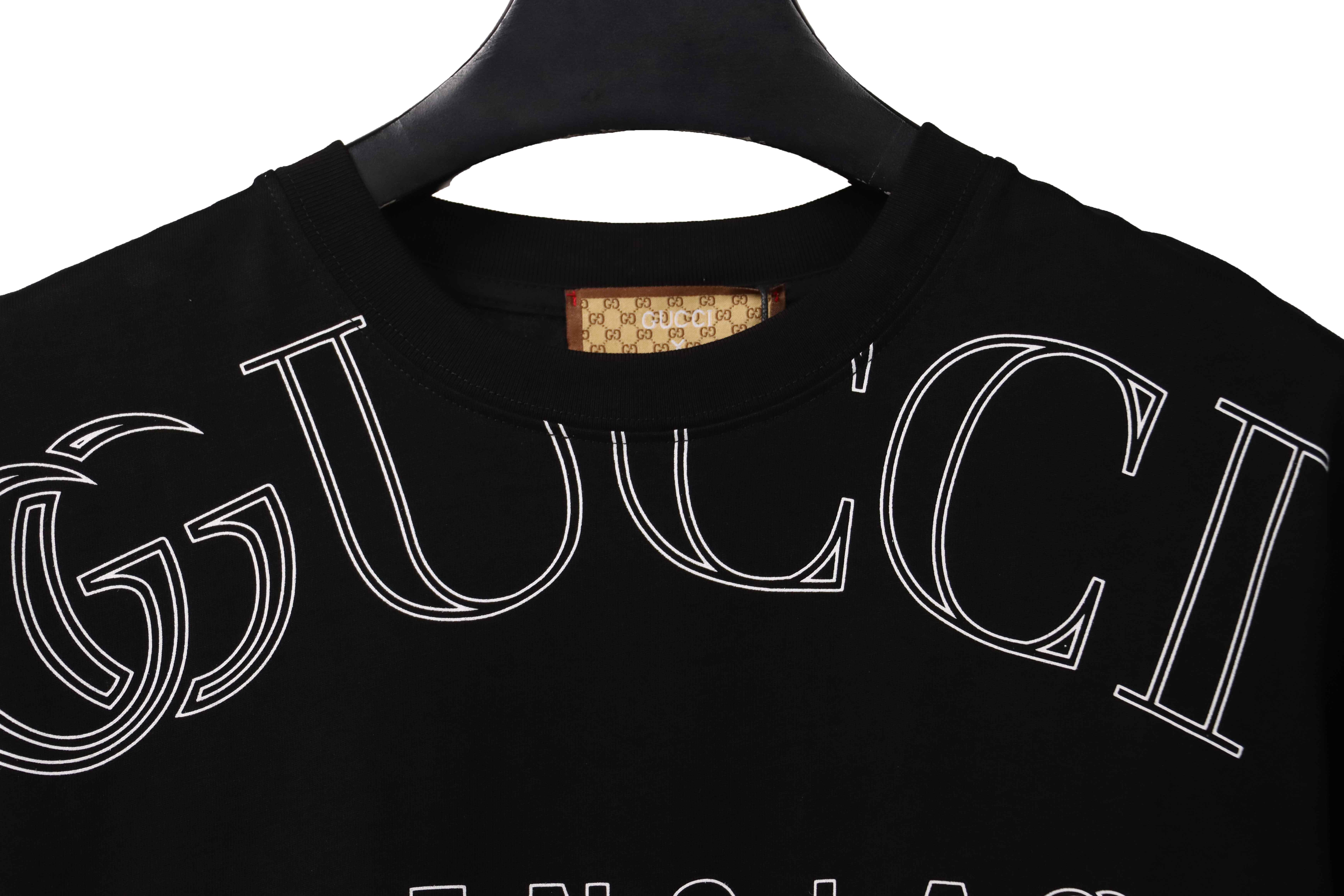 Gucci and Balenciaga hollow letter short sleeve black (special price)