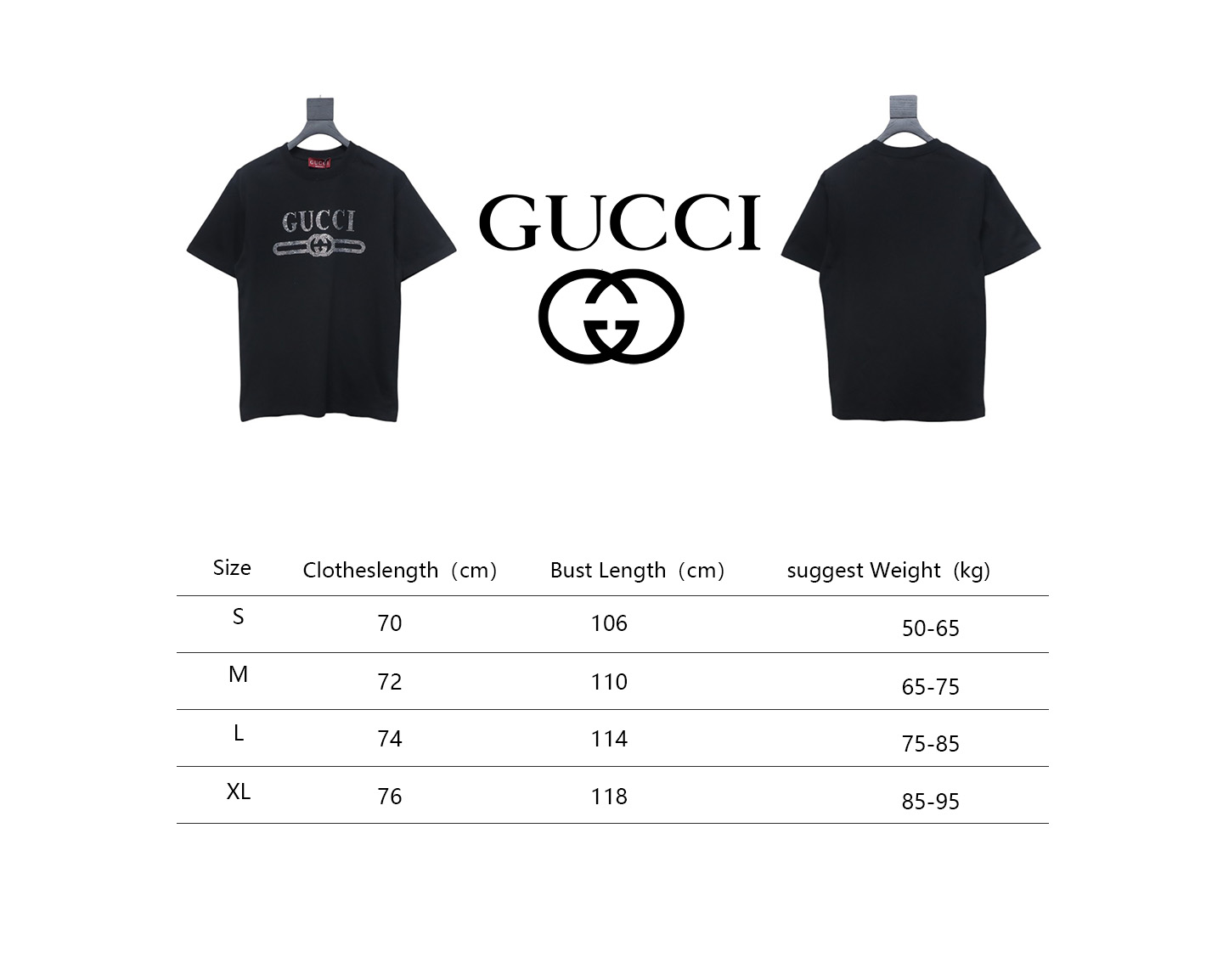 Gucci Classic Obsidian Diamond Short Sleeve Black