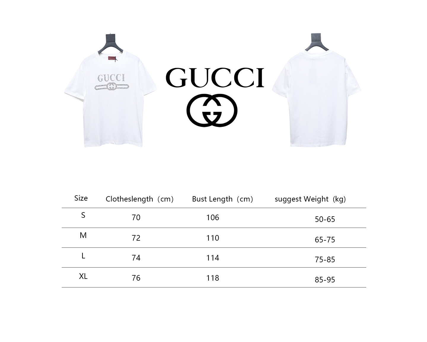 Gucci Classic Obsidian Diamond Short Sleeve White