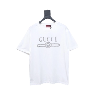 Gucci Classic Obsidian Diamond Short Sleeve White 01