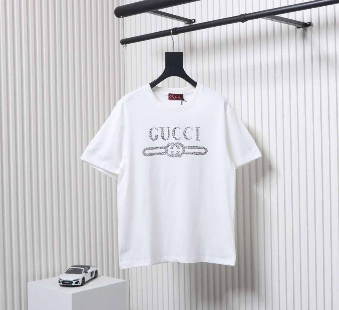 Gucci Classic Obsidian Diamond Short Sleeve White