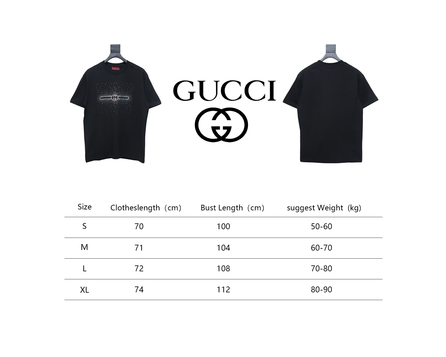 Gucci Crystal Hot Stamp Double G Black