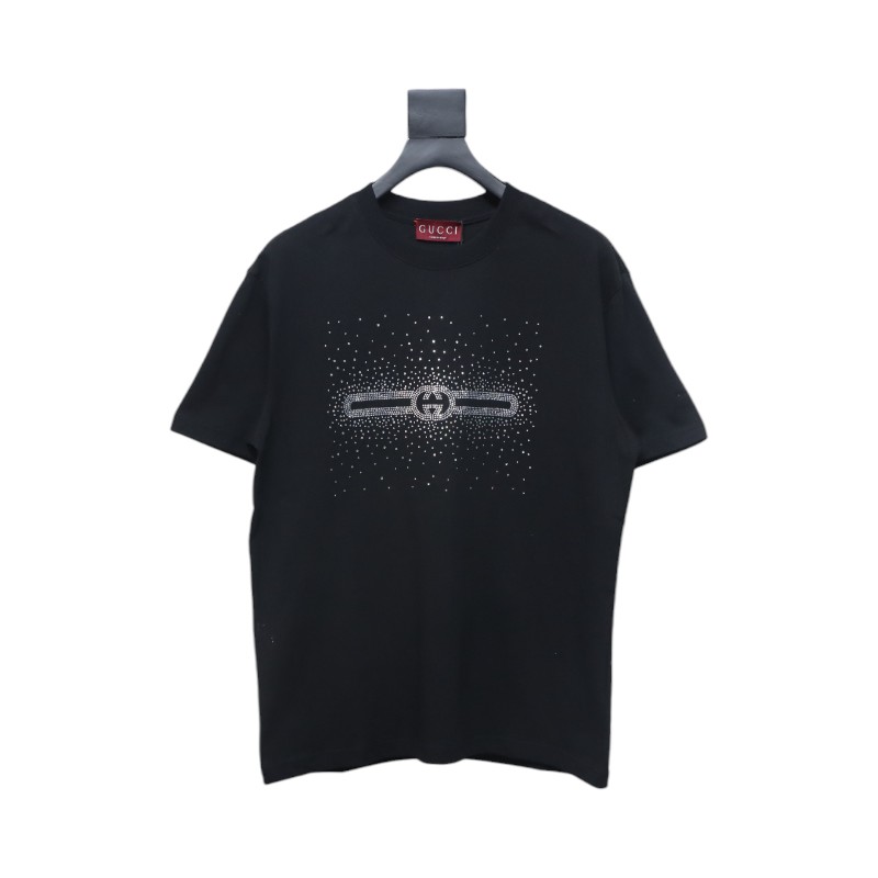 Gucci Crystal Hot Stamp Double G Black