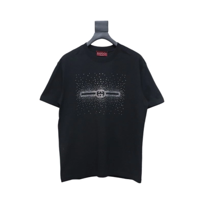 Gucci Crystal Hot Stamp Double G Black 01