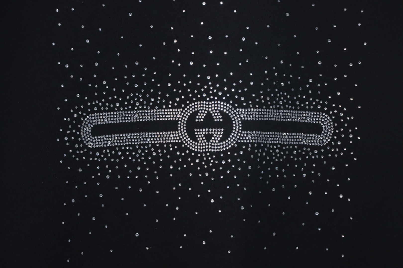 Gucci Crystal Hot Stamp Double G Black