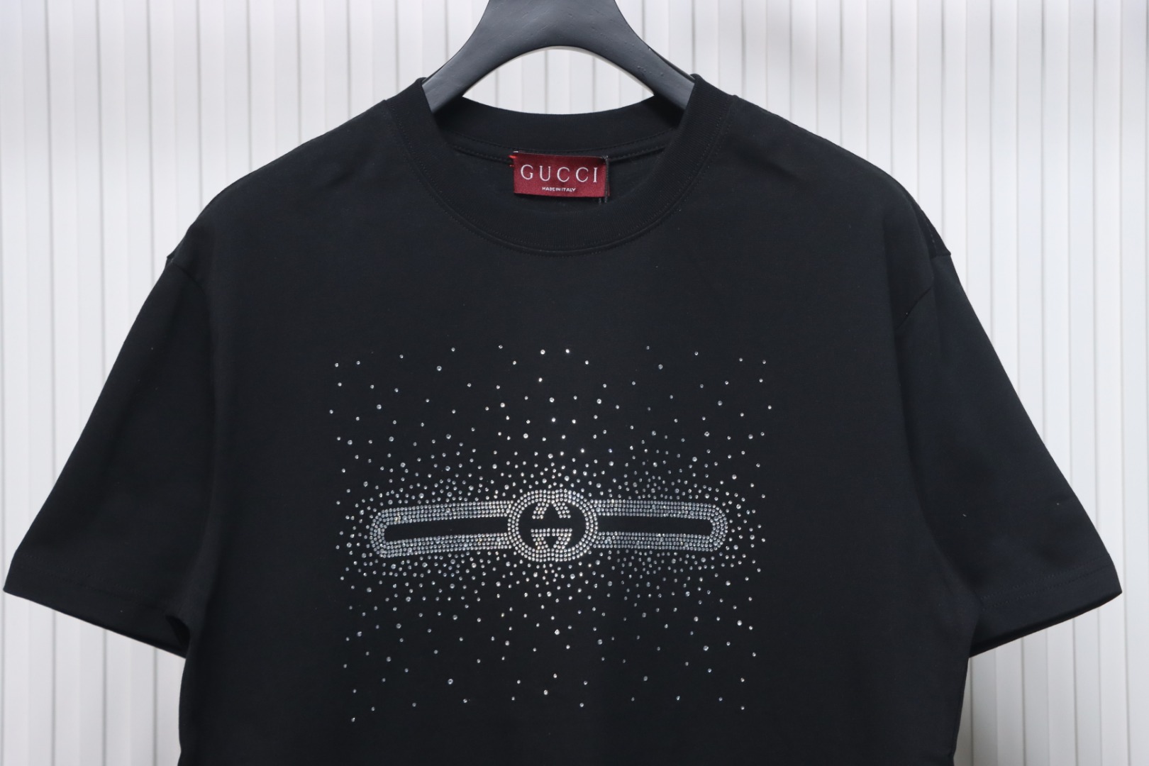 Gucci Crystal Hot Stamp Double G Black