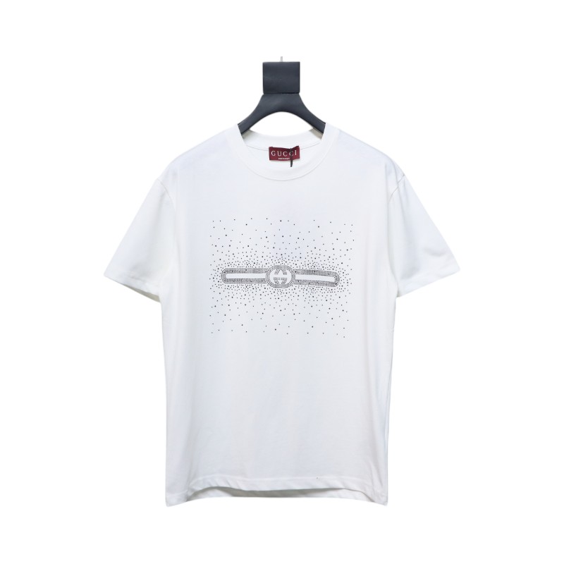 Gucci Crystal Hot Stamp Double G White