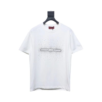 Gucci Crystal Hot Stamp Double G White 01