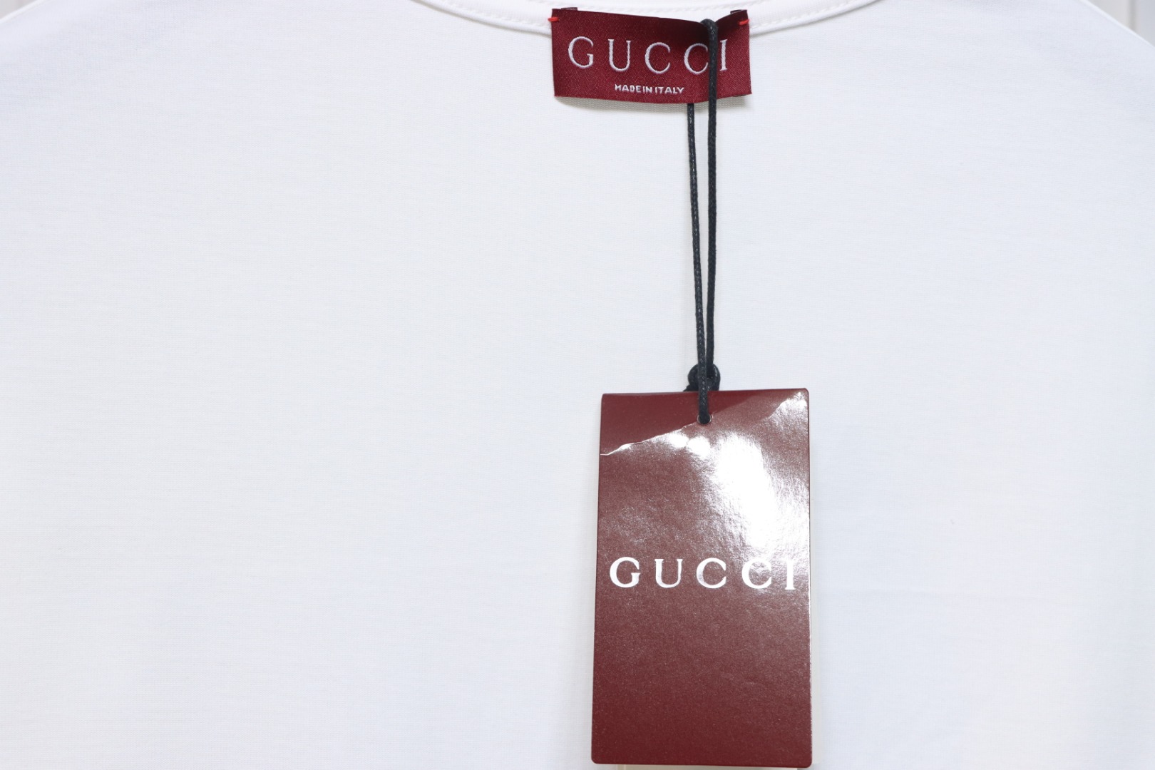 Gucci Crystal Hot Stamp Double G White