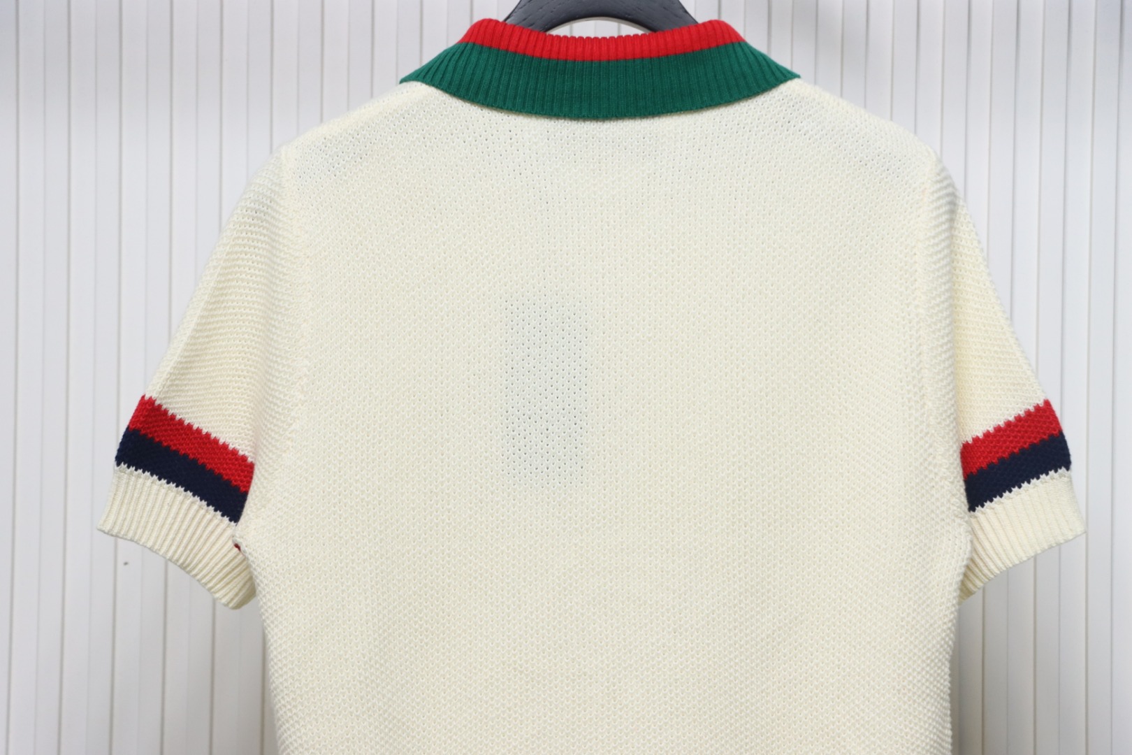 Gucci Double G embroidered on chest Polo knitted short sleeves Beige