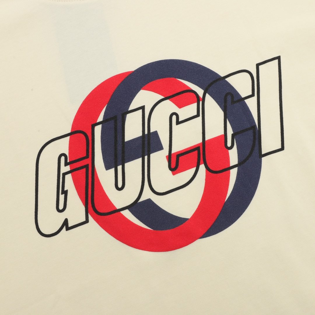 Gucci Double G interlocking logo foam print short sleeve T-shirt Beige