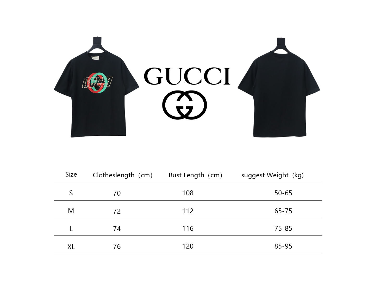 Gucci Double G interlocking logo foam print short sleeve T-shirt black