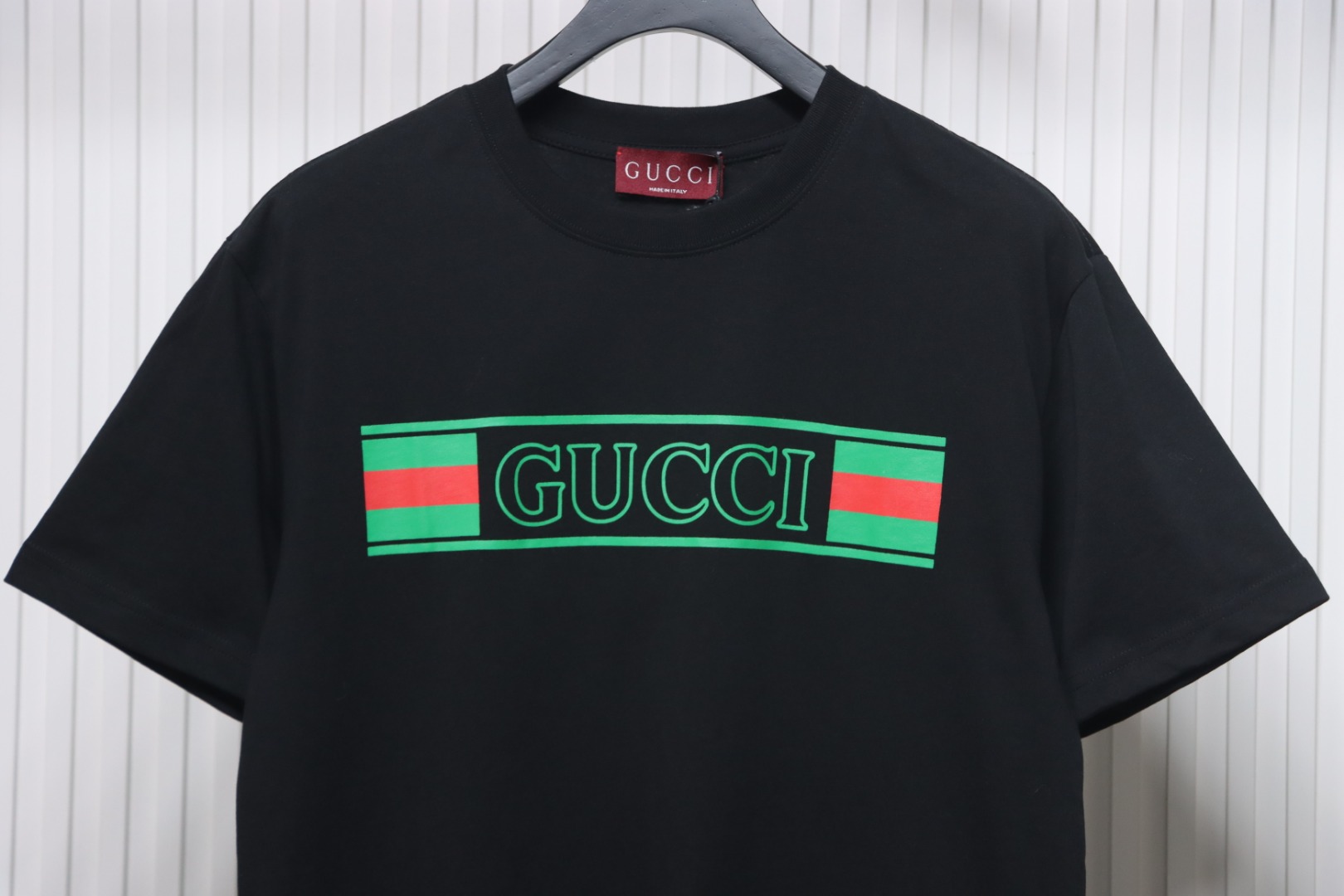 Gucci guc hollow letter logo print short sleeve black