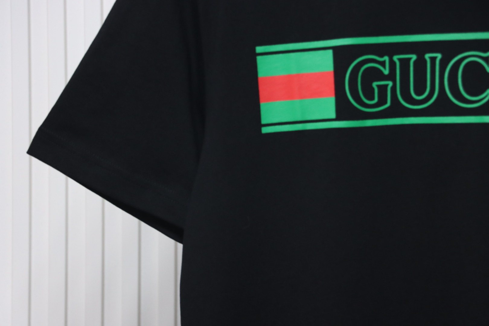 Gucci guc hollow letter logo print short sleeve black