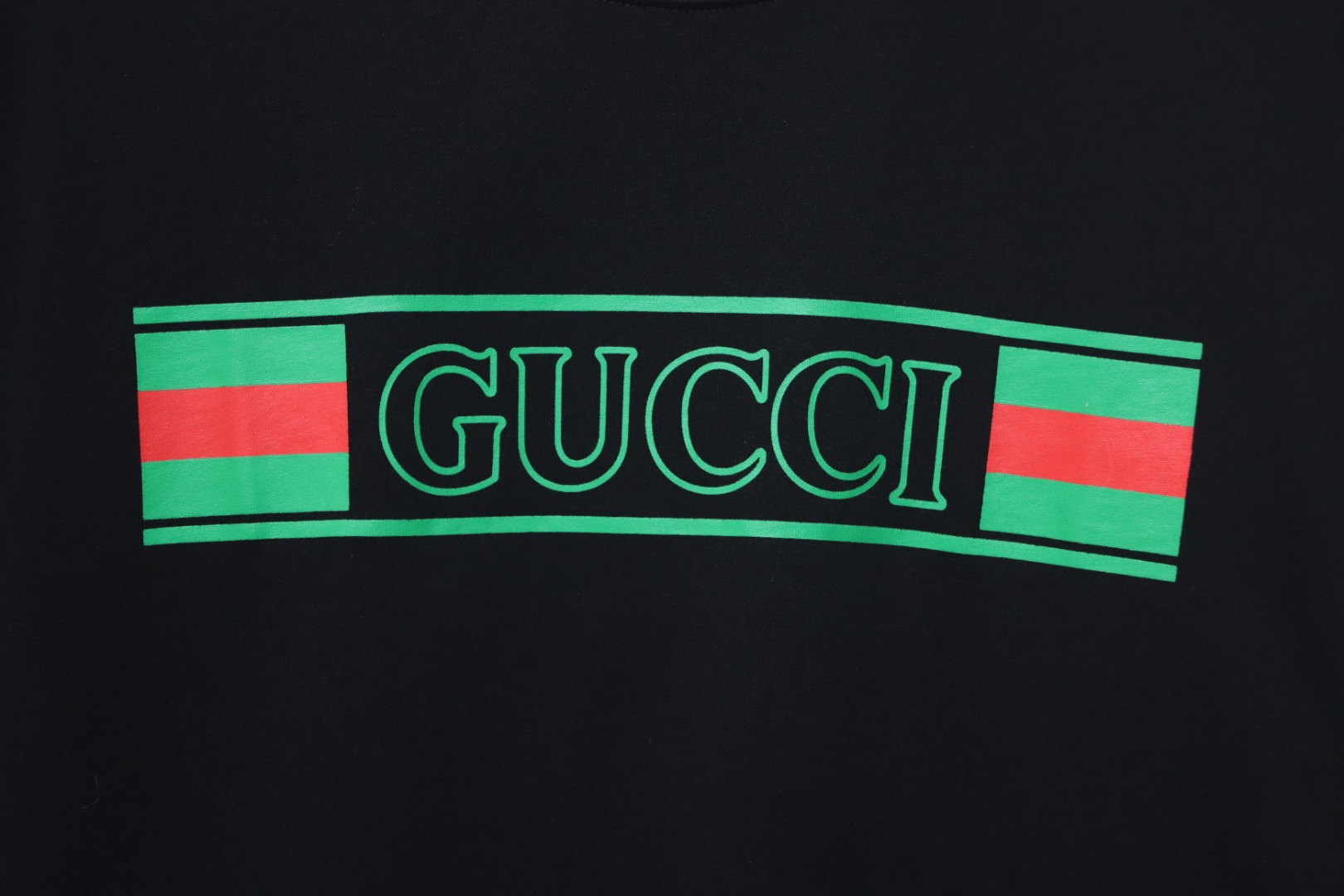 Gucci guc hollow letter logo print short sleeve black