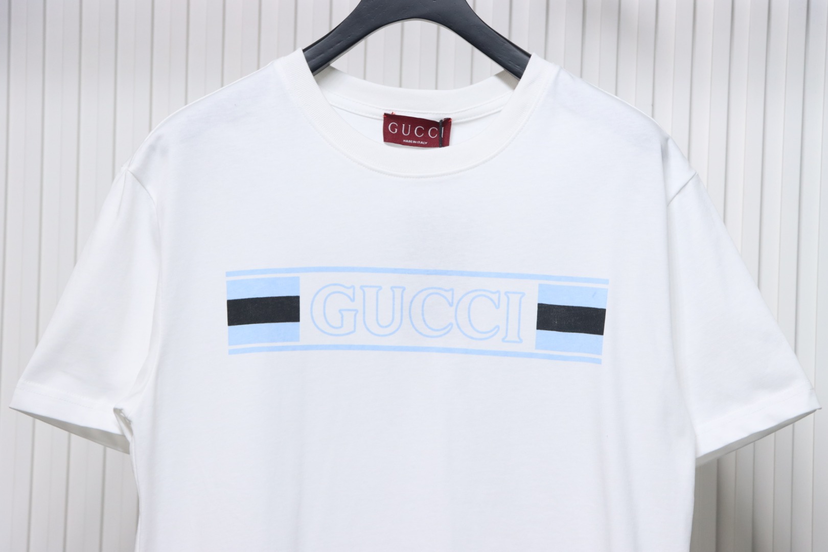 Gucci guc hollow letter logo print short sleeve White