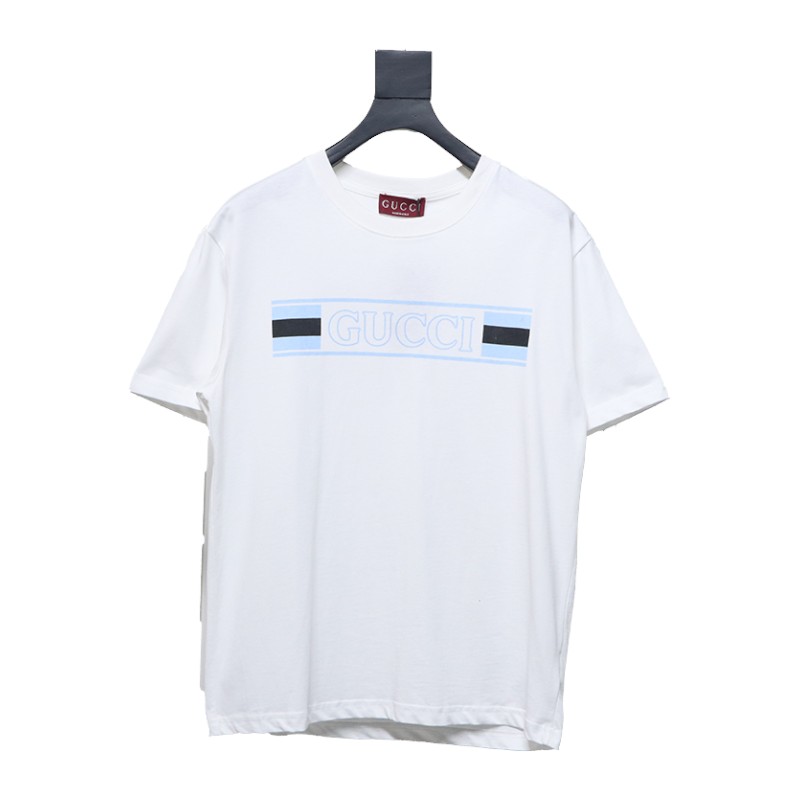 Gucci guc hollow letter logo print short sleeve White