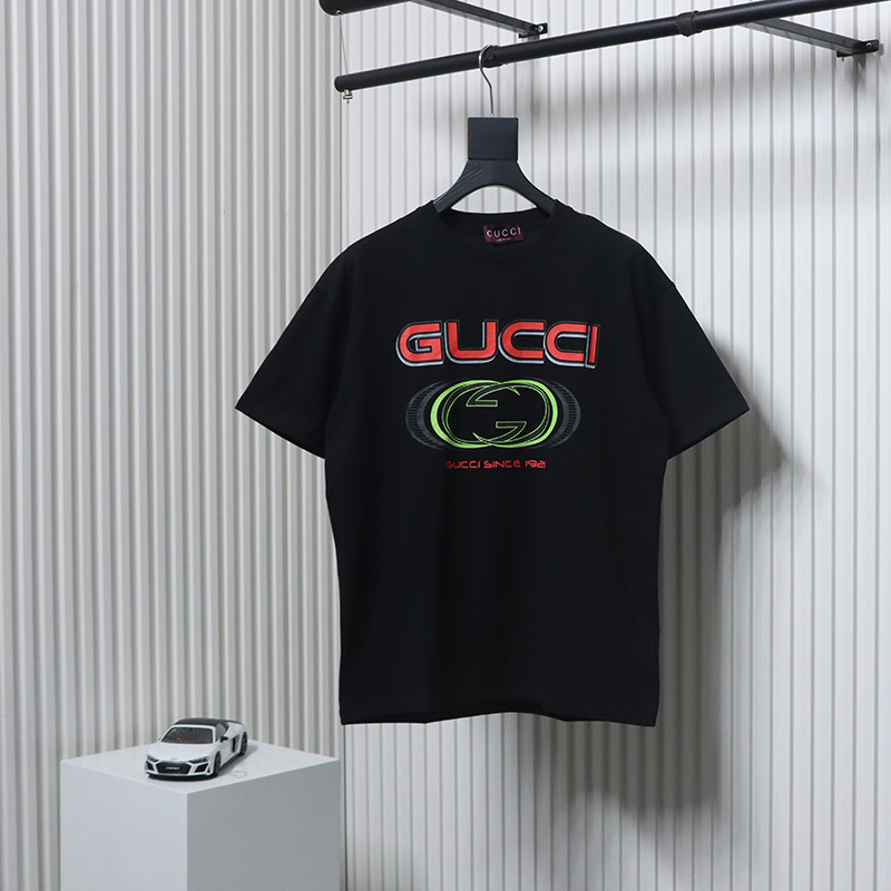 Gucci Multi-element Pattern Short Sleeve T-shirt Black
