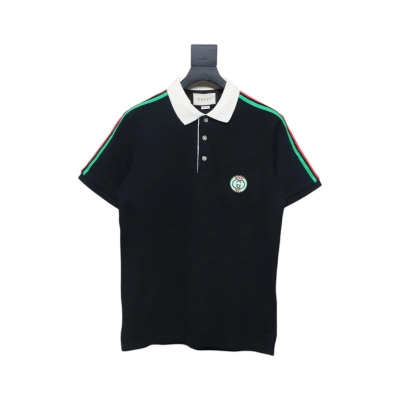 Gucci red and green striped 1921 limited edition pocket polo short sleeve black 01