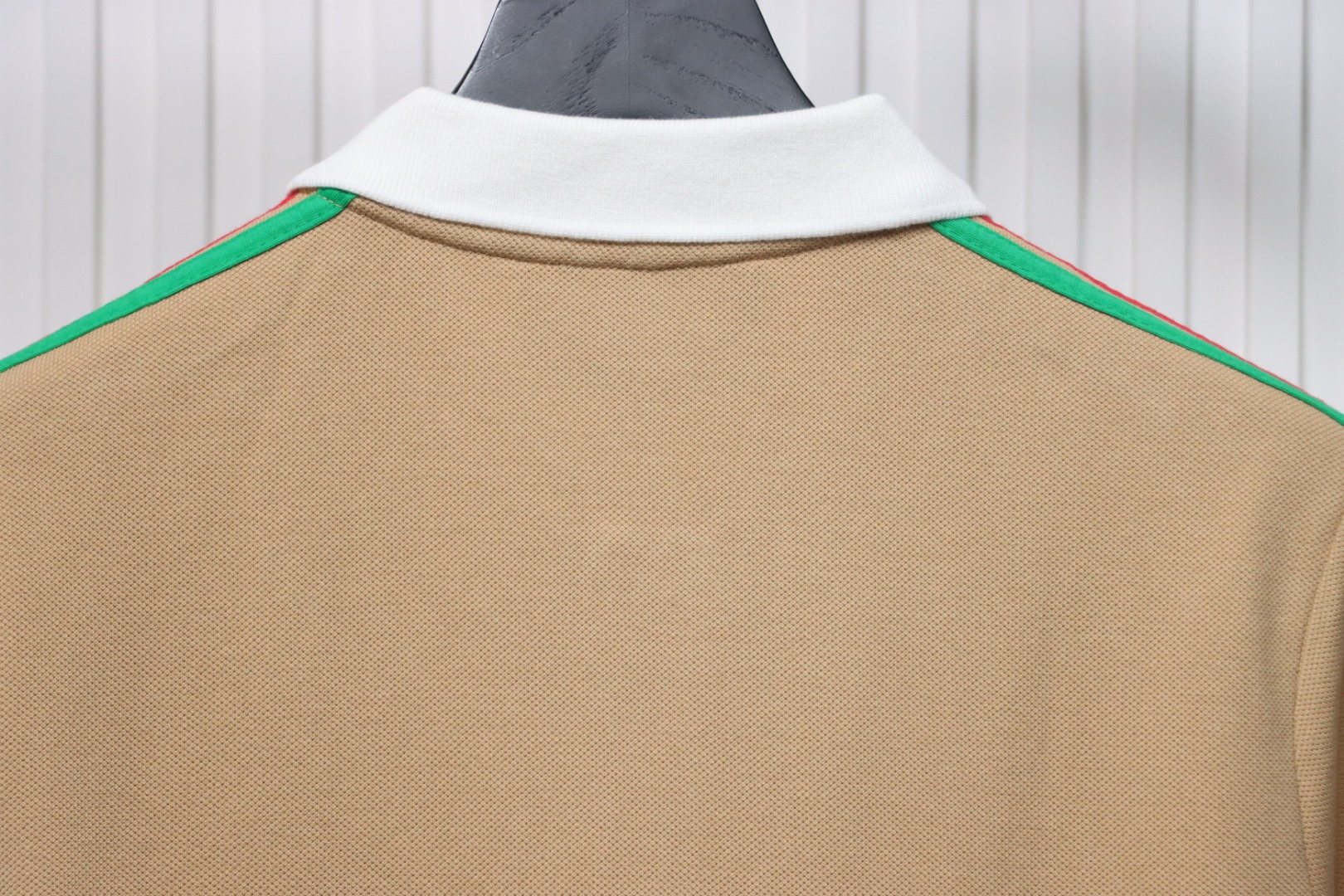 Gucci red and green striped 1921 limited pocket polo short sleeve brown