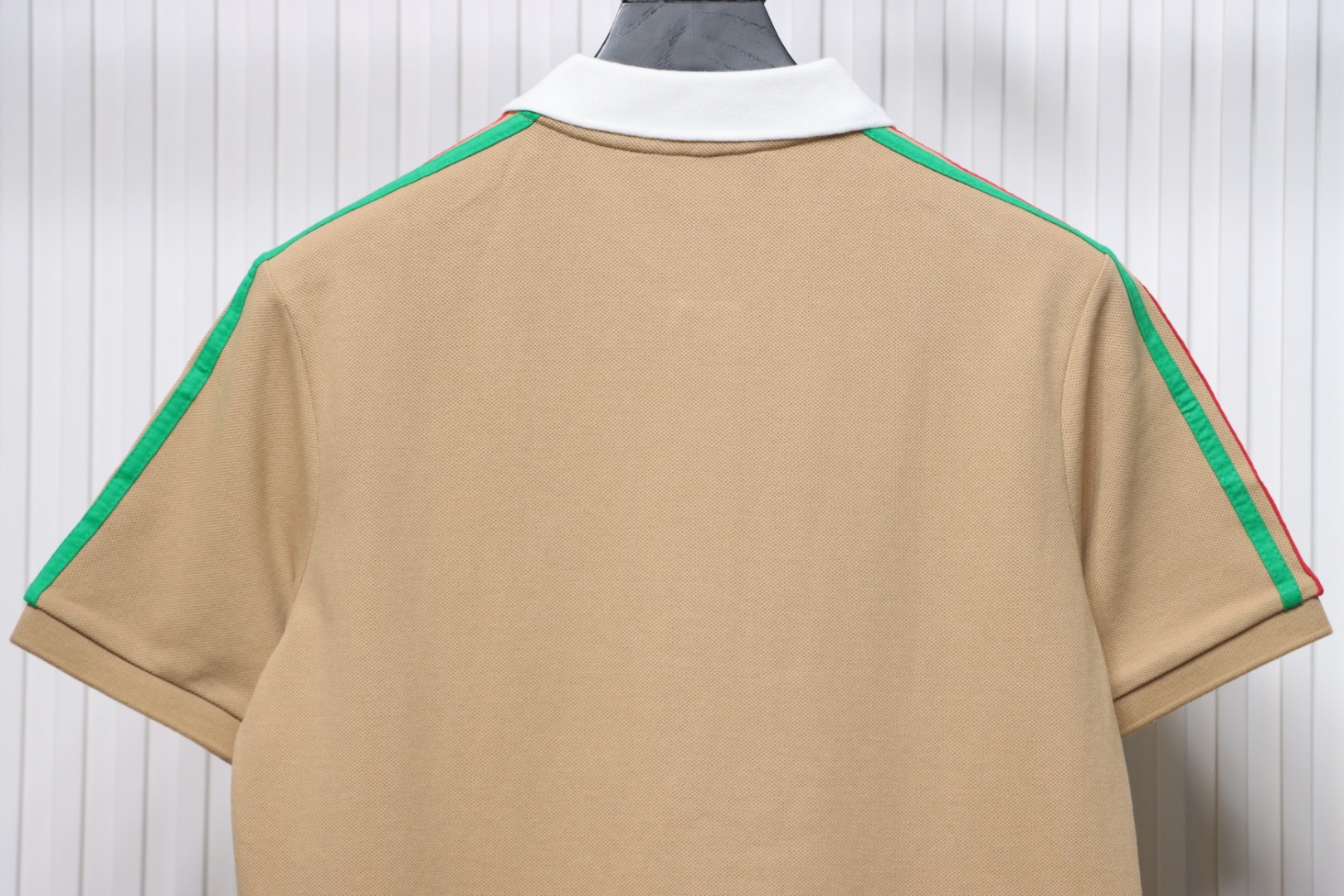 Gucci red and green striped 1921 limited pocket polo short sleeve brown