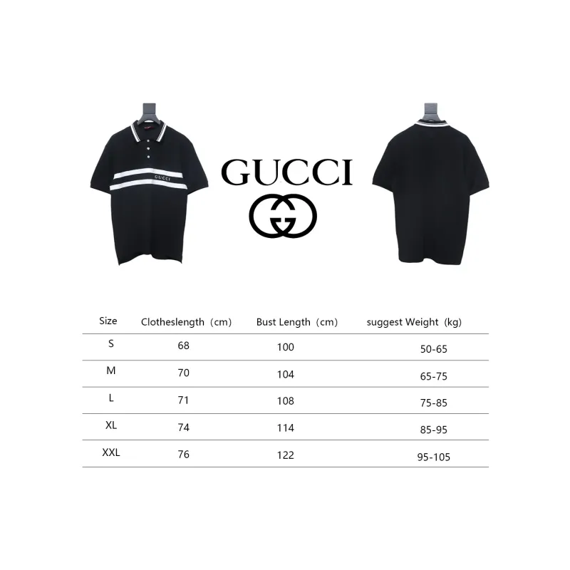 Gucci Simple Ribbon Letters POLO Shirt Black