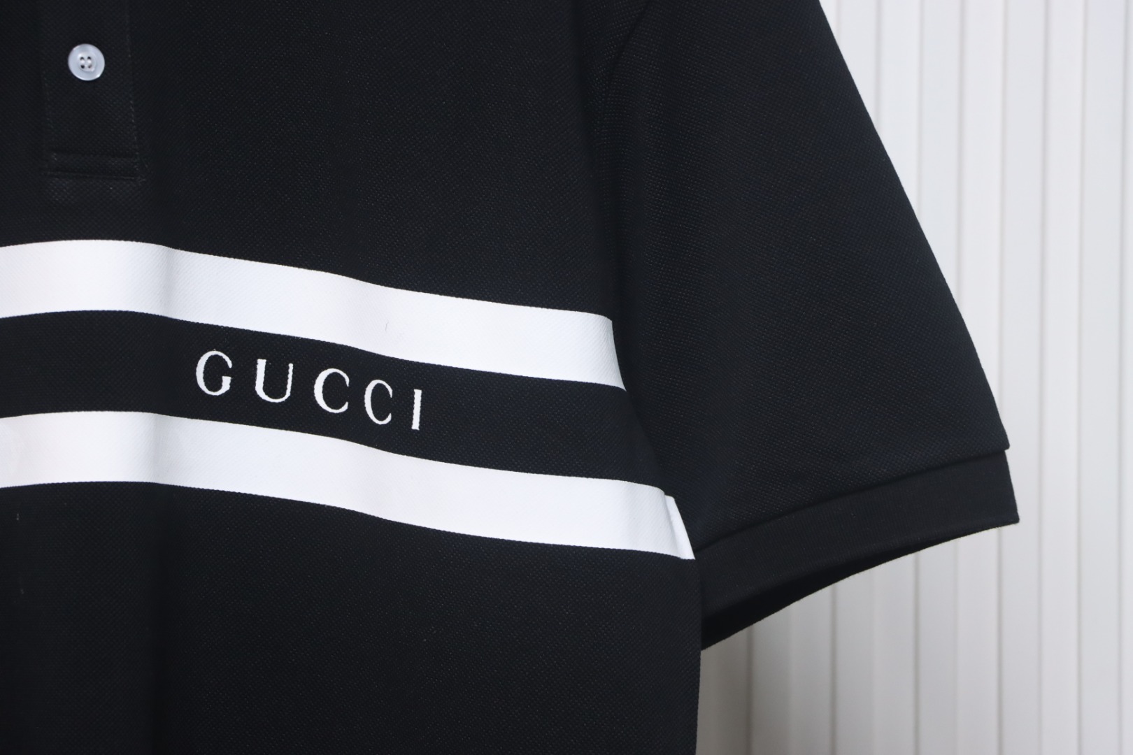 Gucci Simple Ribbon Letters POLO Shirt Black