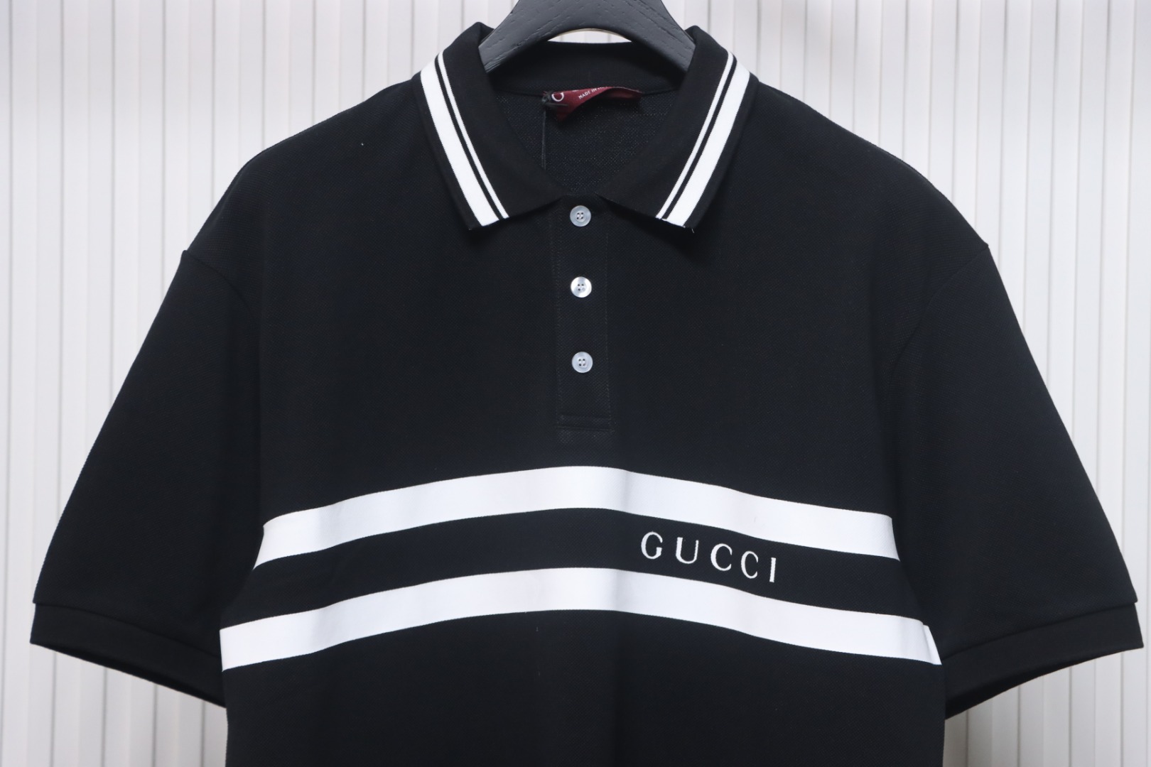 Gucci Simple Ribbon Letters POLO Shirt Black
