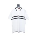 Gucci Simple Ribbon Letters POLO Shirt White