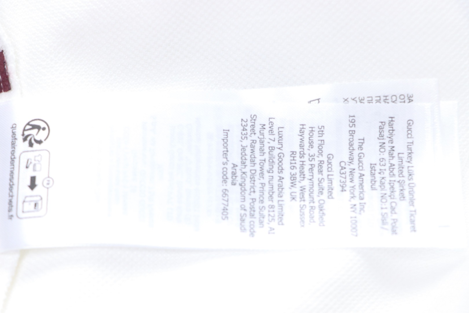 Gucci Simple Ribbon Letters POLO Shirt White