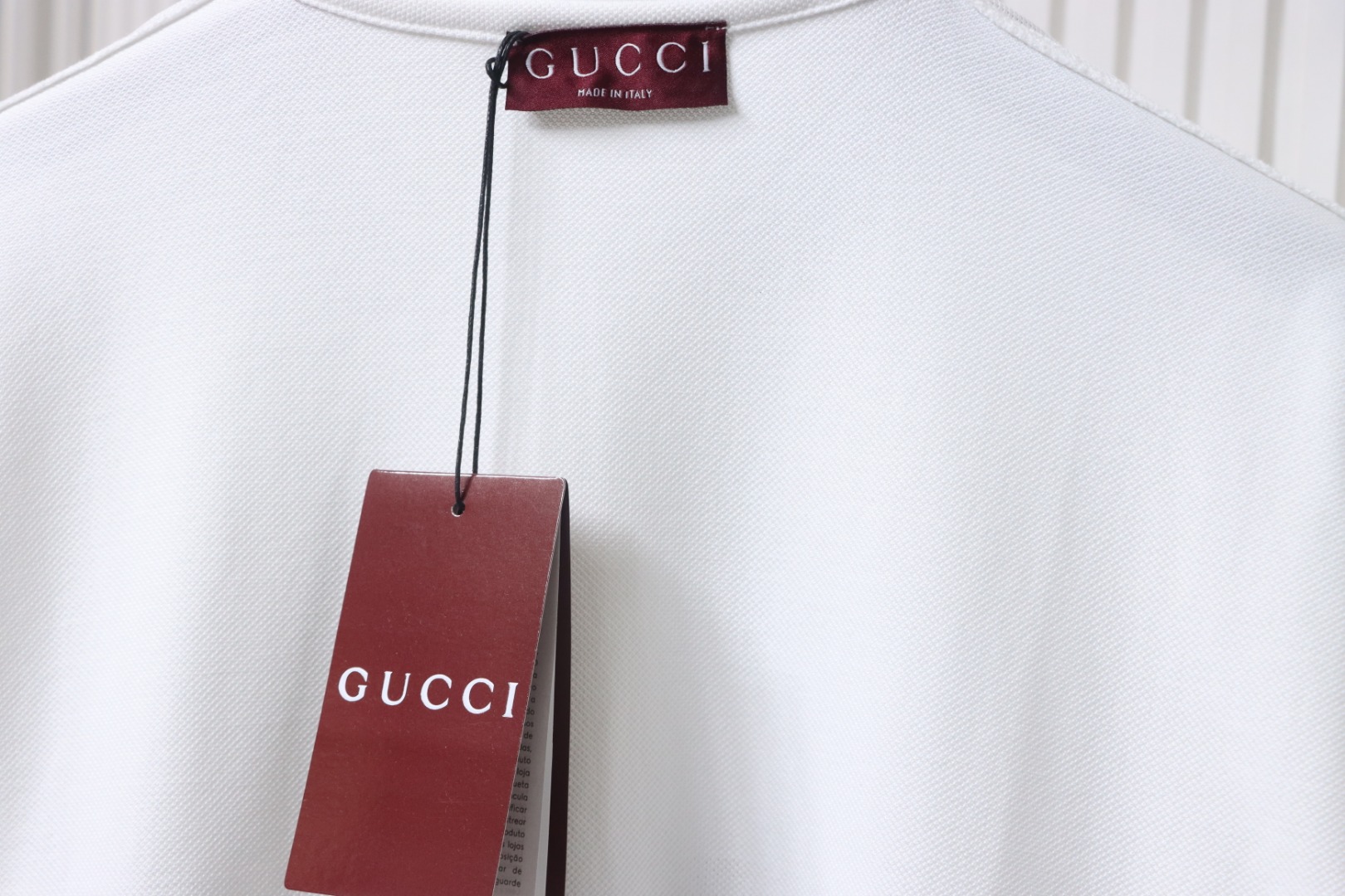 Gucci Simple Ribbon Letters POLO Shirt White