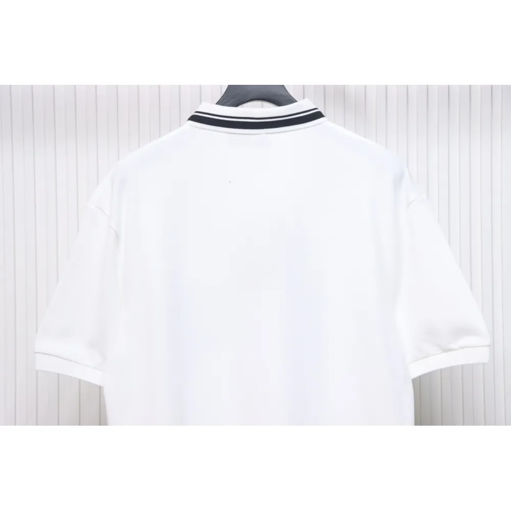 Gucci Simple Ribbon Letters POLO Shirt White