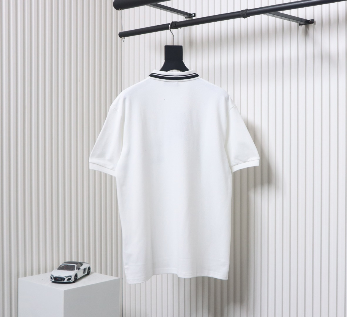 Gucci Simple Ribbon Letters POLO Shirt White