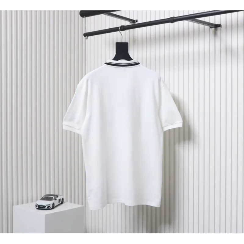 Gucci Simple Ribbon Letters POLO Shirt White