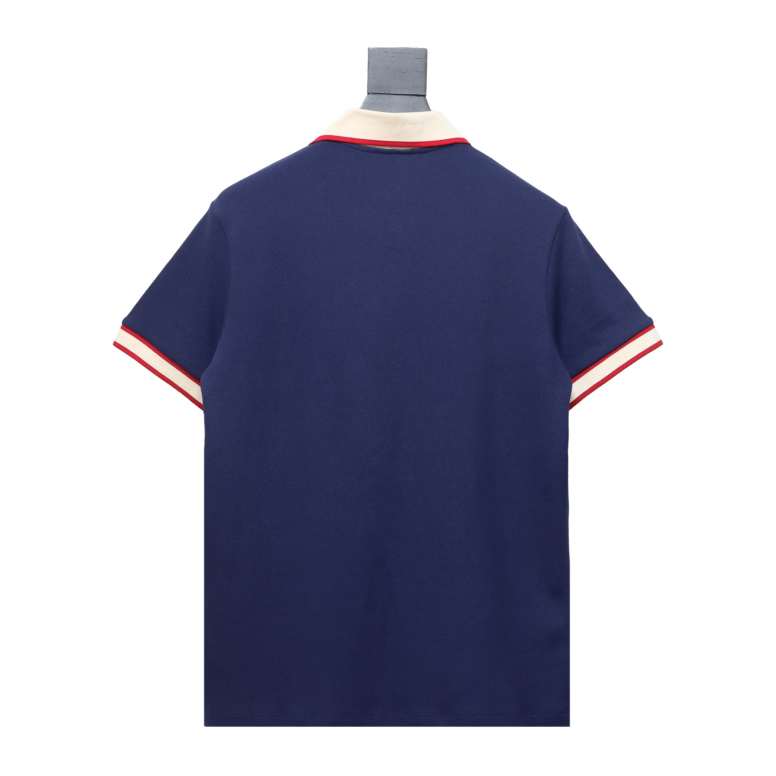 Gucci 23ss classic pocket embroidered double G Polo short sleeve blue