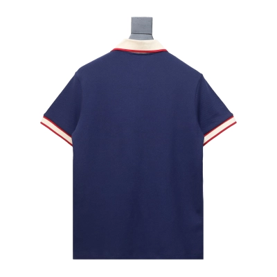 Gucci 23ss classic pocket embroidered double G Polo short sleeve blue 02