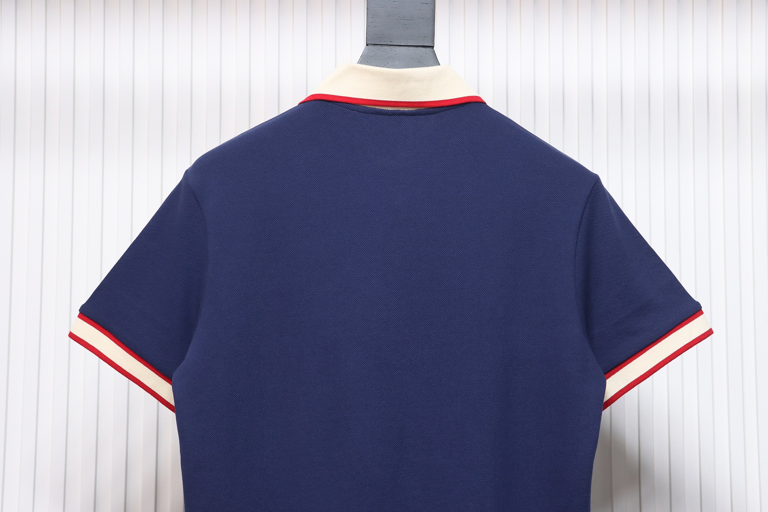 Gucci 23ss classic pocket embroidered double G Polo short sleeve blue