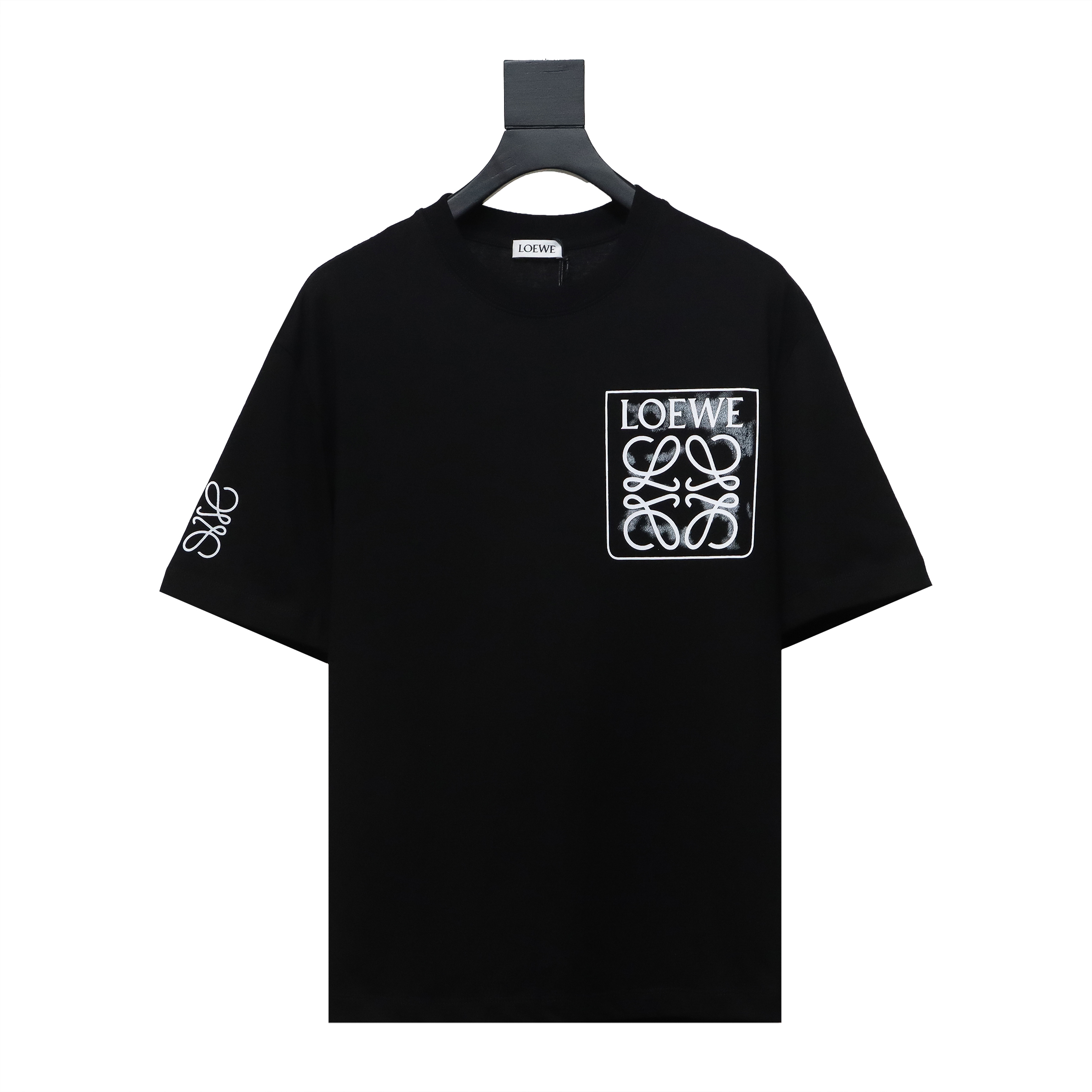 Loewe 24ss ink splash logo print short sleeve black