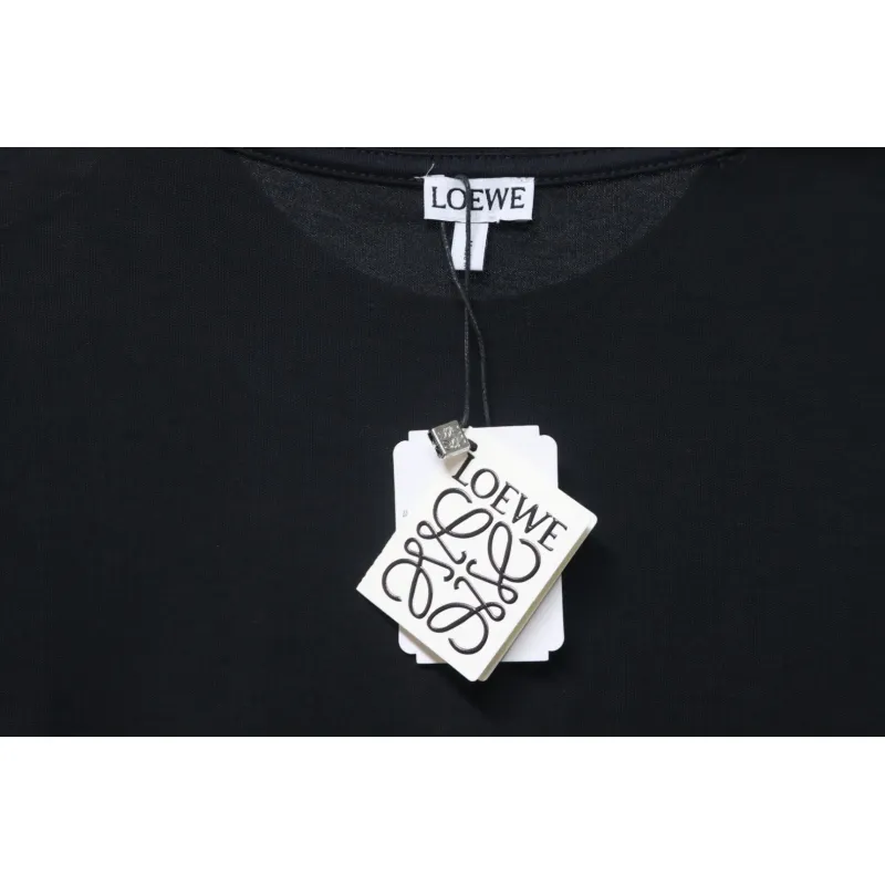 Loewe 25ss graffiti painted letter logo print short sleeve T-shirt black