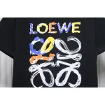 Loewe 25ss graffiti painted letter logo print short sleeve T-shirt black